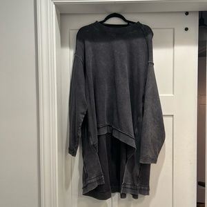 Long grey Inside Out Style Free People sweatshirt